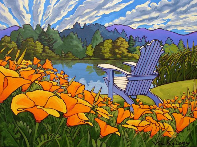 Okanagan Poppies 48 x 36 Acrylic