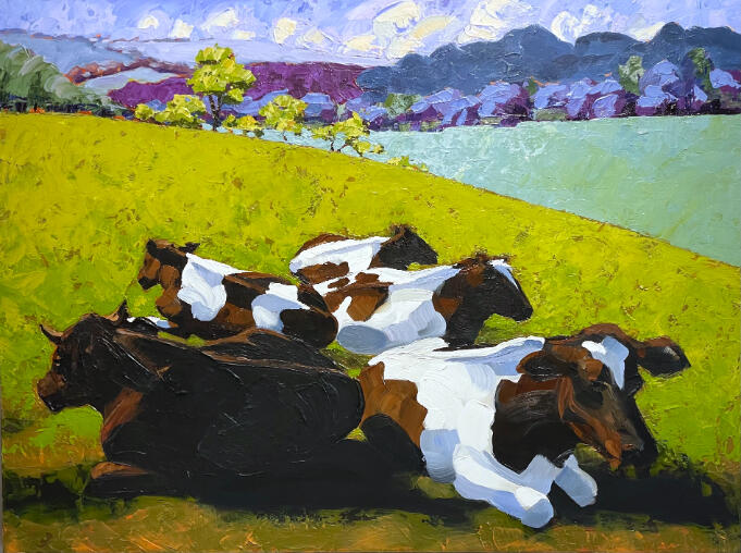 Peaceful Herd 42 x 30 Acrylic